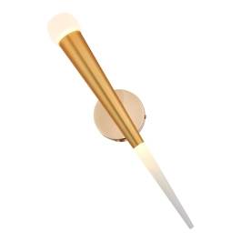 Arandela de Parede LED 3000K 5W Bivolt 43x5,5cm Metal e Acrílico Dourado