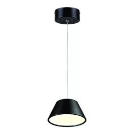 Pendente LED 3000K 9W Bivolt Ø16x10cm Metal e Acrílico Preto