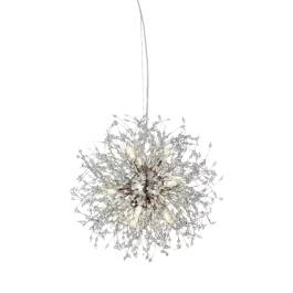Pendente Ø60cm Metal e Cristal Cromado