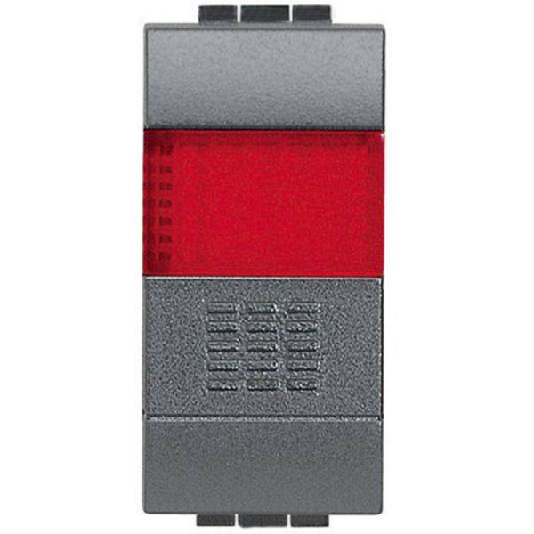 Pulsador Com Difusor Luminoso Vermelho 10A 250V  - Living