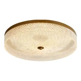Plafon de Sobrepor LED Redondo 3000K/4500K/6000K Multitemperatura 36W Bivolt Ø45x8,5cm Metal e Acrílico Dourado