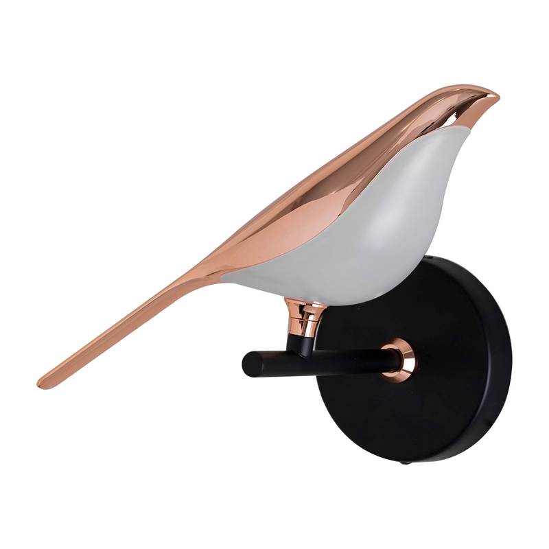 Arandela Led Ferro Preto Dourado 6w 3000k Bird