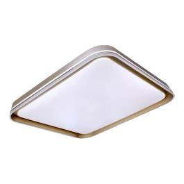 Plafon de Sobrepor LED Quadrado 3000K/4000K/6000K Multitemperatura 120W Bivolt 50x50x8cm Metal e Acrílico Dourado