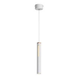 Pendente LED 3000K 7W Bivolt Ø4x32,5cm Metal e Acrílico Branco