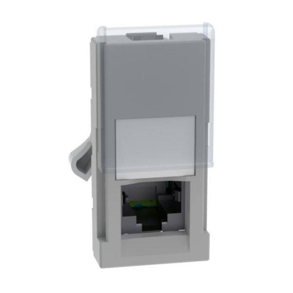 Matix Go - Tomada de dados RJ45 Cat5E 1M cinza - Conexão UTP - 1 módulo - Fecho rápido