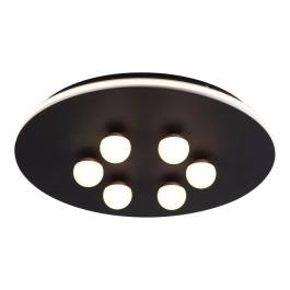 Plafon de Sobrepor LED Redondo 3000K 32W Bivolt Ø40x8,5cm Metal e Acrílico Preto
