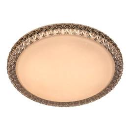 Plafon de Sobrepor LED Redondo 3000K 24W Bivolt Ø40x7,5cm Metal e Cristal Branco