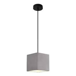 Pendente 14x14cm Metal e Concreto Cinza