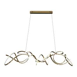 Pendente LED 3000K 131W Bivolt 153x30cm Inox e Silicone Dourado