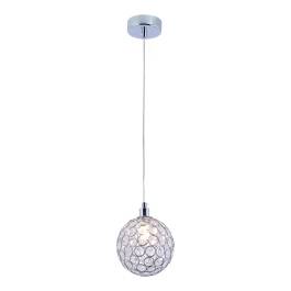 Pendente Ø12cm Metal e Cristal Cromado