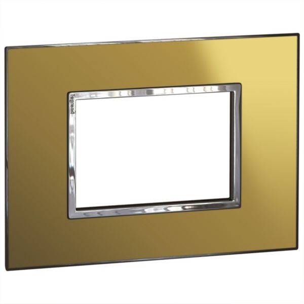 Placa 3 Postos 4X2 Quadrados Gold Reflective Arteor