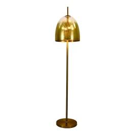 Luminária de Chão Piso 155xØ33cm Metal e Vidro Dourado