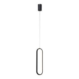 Pendente LED 3000K 20W Bivolt 40x10cm Metal e Silicone Preto