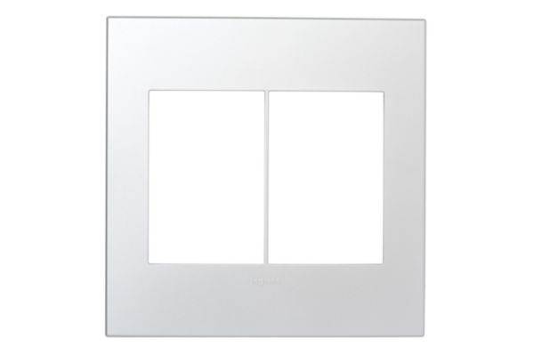 Placa 3+3 Postos 4X4 Quadrados Soft Alu Arteor