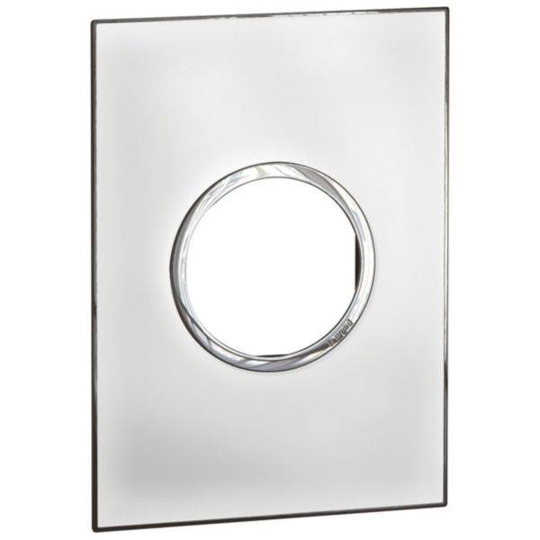 Arteor - Placa 2 postos 4x2 redondos - Espelho branco - 2 modulos - Fixação rápida