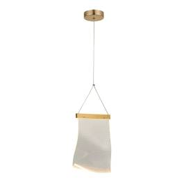 Pendente LED 3000K 5W Bivolt 30x18cm Metal e Acrílico Dourado