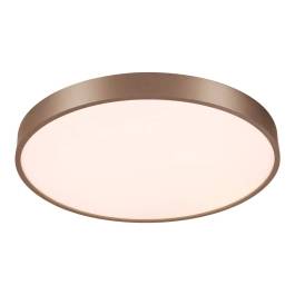 Plafon de Sobrepor LED Redondo 3000K 42W Bivolt Ø40x10cm Metal e Acrílico Dourado
