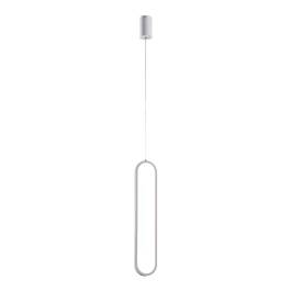 Pendente LED 3000K 28W Bivolt 60x10cm Metal e Silicone Branco
