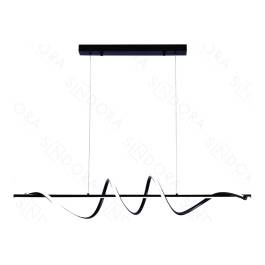 Pendente LED 3000K 6000K Multitemperatura 36W Bivolt 100cm Metal e Silicone Preto