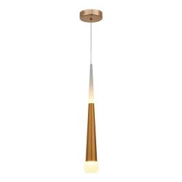 Pendente LED 3000K 5W Bivolt Ø5,5x43cm Metal e Acrílico Dourado