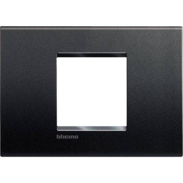 Placa Quadrada 2 Postos Central 4X2 - Anthracite