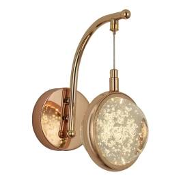 Arandela de Parede LED 3000K 7W Bivolt 20x12cm Metal e Cristal Dourado