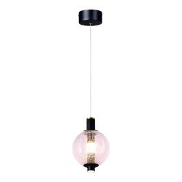 Pendente LED Redondo 3000K 9W Bivolt Ø16cm Metal e Vidro Preto