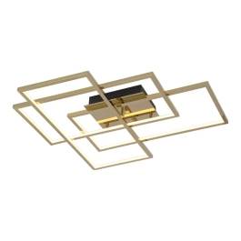 Plafon de Sobrepor LED 3000K 73W Bivolt 76x65x10,5cm Inox e Silicone Champanhe