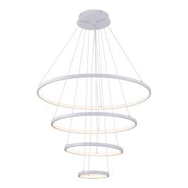 Pendente LED Redondo 3000K 125W Bivolt Ø80cm Metal Branco