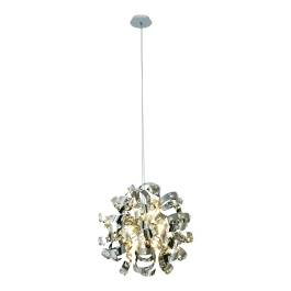 Pendente Redondo Ø55cm Inox e Cristal Cromado e Transparente