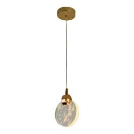 Pendente LED 3000K 5W Bivolt Ø13cm Metal e Cristal Dourado