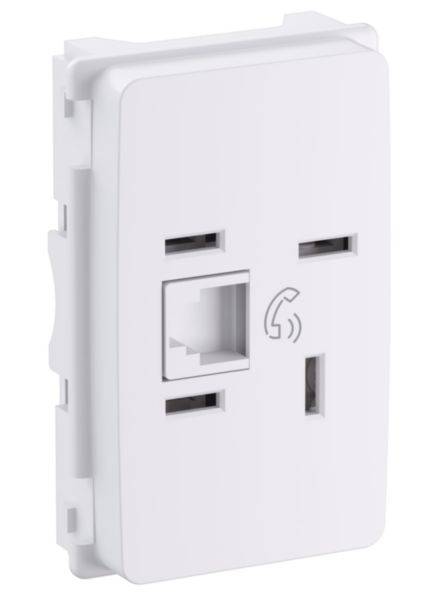 Tomada Telebras + Rj11 3 Modulos