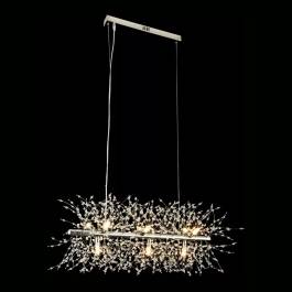 Pendente 30x70x30cm Metal e Cristal Cromado