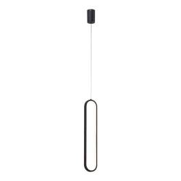 Pendente LED 3000K 28W Bivolt 60x10cm Metal e Silicone Preto