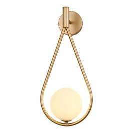 Arandela de Parede 40x17cm Metal e Vidro Dourado e Fosco