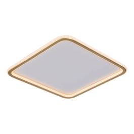 Plafon de Sobrepor LED Quadrado 3000K 59W Bivolt 40x40cm Metal e Silicone Dourado