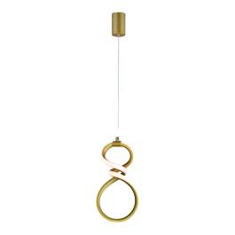 Pendente LED 3000K 16W Bivolt 26x15x9cm Metal e Silicone Dourado