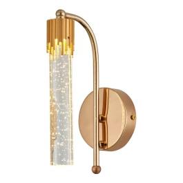 Arandela de Parede LED 3000K 5W Bivolt 24x10cm Metal e Cristal Dourado