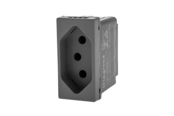 Pc 2P+T 10A 250V Ba Cinza - Pial Plus+