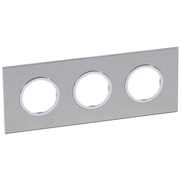 Arteor - Placa 3x2 modulos redondos - Aço inoxidável escovado - Instalação à face - Fixação rápida