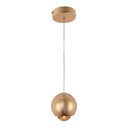 Pendente LED 3000K 7W Bivolt Ø10cm Metal e Vidro Dourado