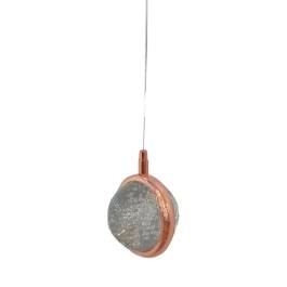 Pendente LED 3000K 6W Bivolt Ø12cm Metal e Cristal Rosê