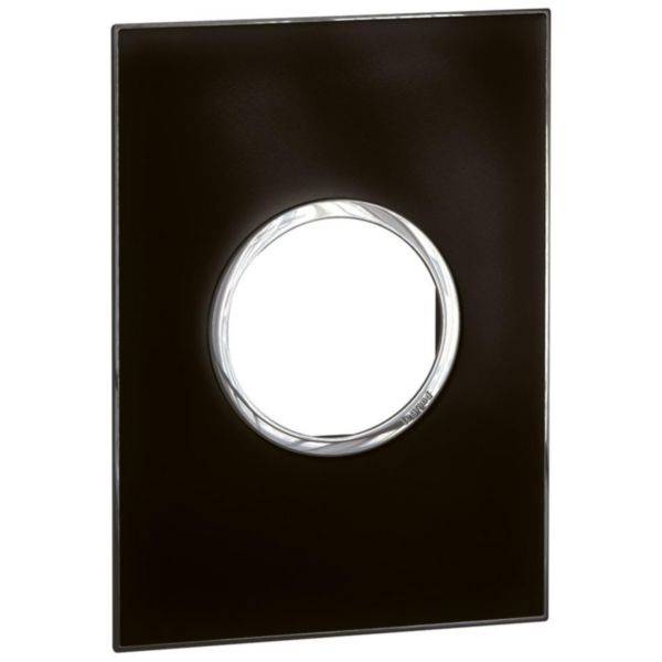 Arteor - Placa 2 postos 4x2 redondos - Espelho preto - 2 modulos - Acabamento brilhante