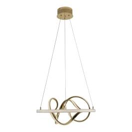 Pendente LED 3500K 40W Bivolt Ø52cm Metal e Silicone Dourado