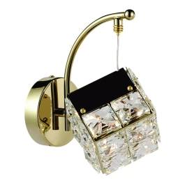 Arandela de Parede LED 3000K 9W Bivolt 21x11cm Inox e Cristal Dourado