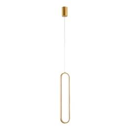 Pendente LED 3000K 28W Bivolt 60x10cm Metal e Silicone Dourado