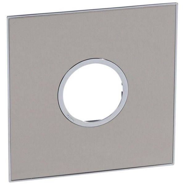 Arteor - Placa 2 postos 4x4inches redondos - Aço inoxidável escovado - Instalação horizontal/vertical - Fecho rápido