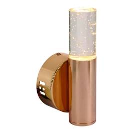 Arandela de Parede LED 3000K 5W Bivolt 20xØ10cm Metal e Cristal Dourado