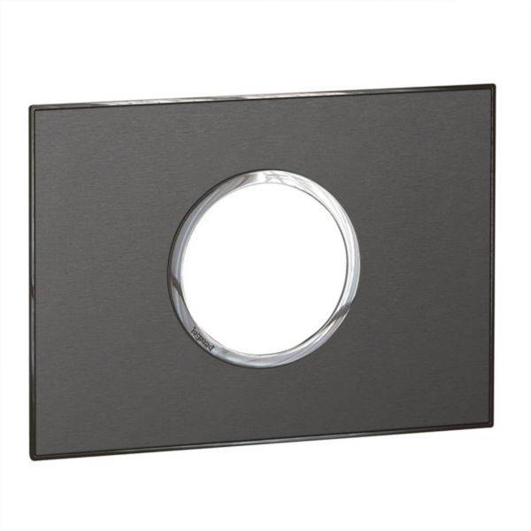 Placa 2 Postos 4X2 Redondos Black Brushed Arteor