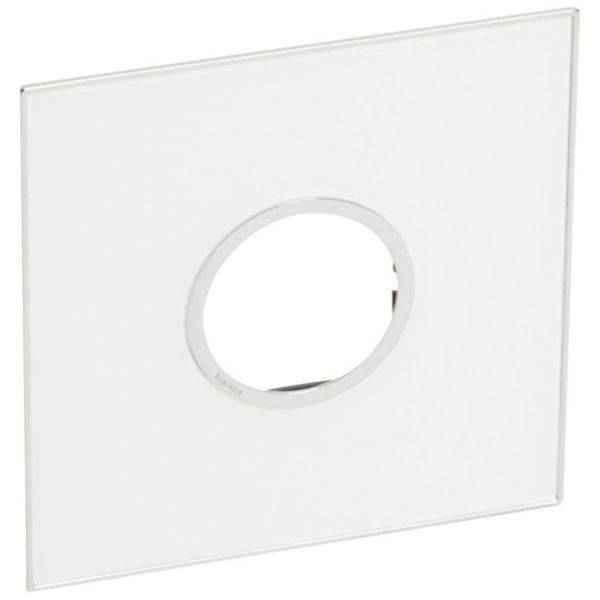 Arteor - Placa 2 postos 4x4inches redonda - Espelho branco - Plástico acrílico - Fixação snap